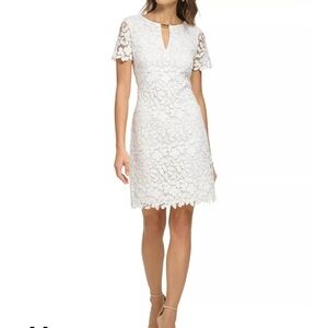 Kensie Elegant White Lace Dress